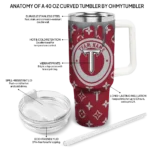 customized troy trojans bullseye drips red curved tumbler best selling.webp