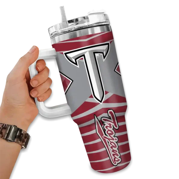 customized troy trojans chevron layers red curved tumbler fashion forward.webp