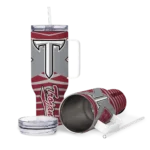 customized troy trojans chevron layers red curved tumbler best selling.webp