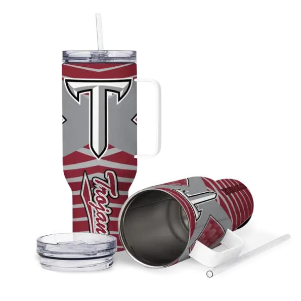 customized troy trojans chevron layers red curved tumbler high quality.webp