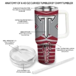 customized troy trojans chevron layers red curved tumbler best selling.webp