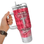 customized troy trojans geometric prism red curved tumbler best selling.webp