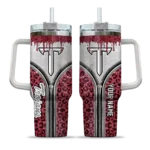 customized troy trojans leopard zipper red curved tumbler best selling.webp