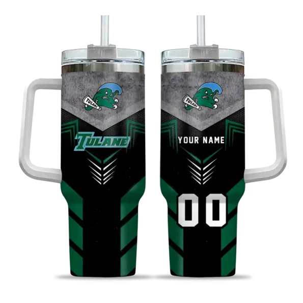 customized tulane green wave arrow armor green black curved tumbler best selling.webp