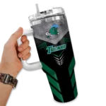 customized tulane green wave arrow armor green black curved tumbler best selling.webp