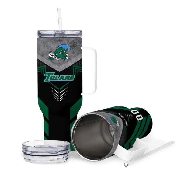 customized tulane green wave arrow armor green black curved tumbler high quality.webp