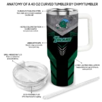 customized tulane green wave arrow armor green black curved tumbler best selling.webp