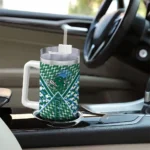 customized tulane green wave chevron angle green curved tumbler best selling.webp