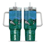 customized tulane green wave chevron stripe green curved tumbler best selling.webp