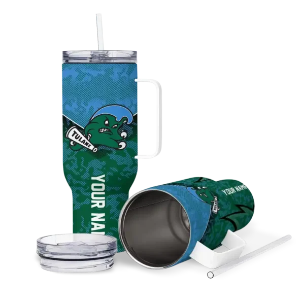 customized tulane green wave chevron stripe green curved tumbler high quality.webp