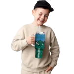 customized tulane green wave chevron stripe green curved tumbler best selling.webp
