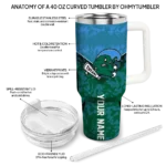 customized tulane green wave chevron stripe green curved tumbler best selling.webp