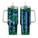 customized tulane green wave claw cut green black curved tumbler best selling.webp
