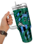 customized tulane green wave claw cut green black curved tumbler best selling.webp