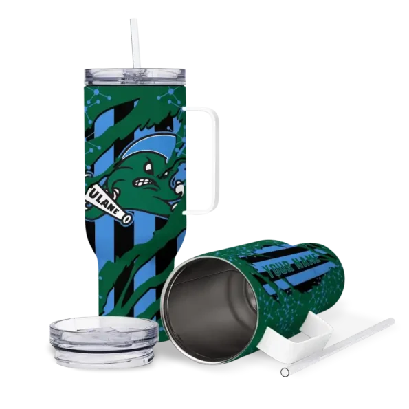 customized tulane green wave claw cut green black curved tumbler high quality.webp