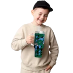 customized tulane green wave claw cut green black curved tumbler best selling.webp