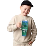 customized tulane green wave heart helmet motif green curved tumbler best selling.webp