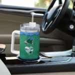 customized tulane green wave heart helmet motif green curved tumbler best selling.webp