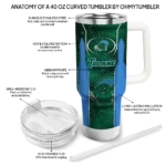 customized tulane green wave hexagon armor green curved tumbler best selling.webp