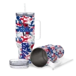 customized tulsa golden hurricane camo mashup blue white curved tumbler best selling.webp