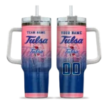 customized tulsa golden hurricane gradient dots blue curved tumbler best selling.webp