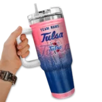 customized tulsa golden hurricane gradient dots blue curved tumbler best selling.webp