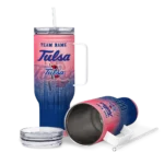 customized tulsa golden hurricane gradient dots blue curved tumbler best selling.webp