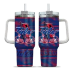 customized tulsa golden hurricane honey streaks blue curved tumbler best selling.webp