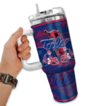 customized tulsa golden hurricane honey streaks blue curved tumbler best selling.webp