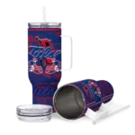 customized tulsa golden hurricane honey streaks blue curved tumbler best selling.webp