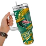customized uab blazers abstract paths green curved tumbler best selling.webp