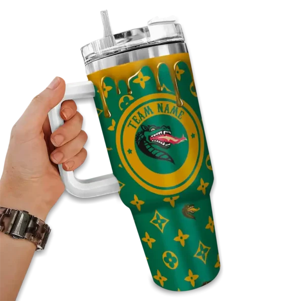 customized uab blazers bullseye drips green curved tumbler fashion forward.webp