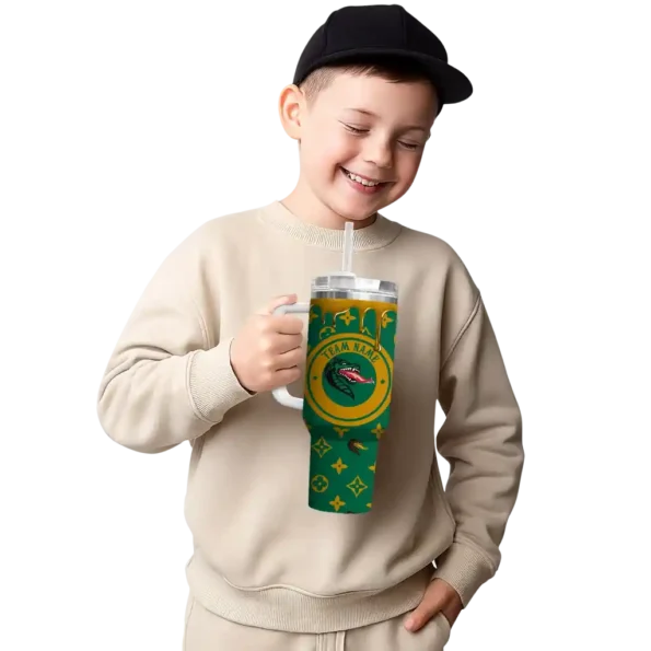 customized uab blazers bullseye drips green curved tumbler latest model.webp