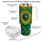 customized uab blazers bullseye drips green curved tumbler best selling.webp