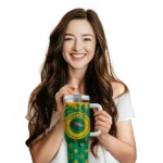 customized uab blazers bullseye drips green curved tumbler best selling.webp