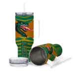 customized uab blazers chevron layers green curved tumbler best selling.webp