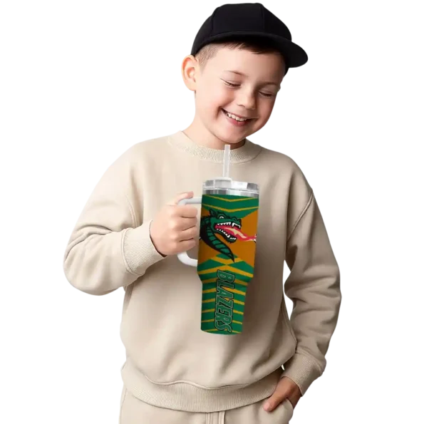 customized uab blazers chevron layers green curved tumbler latest model.webp