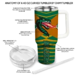 customized uab blazers chevron layers green curved tumbler best selling.webp