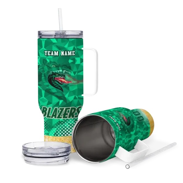 customized uab blazers geometric prism green curved tumbler high quality.webp
