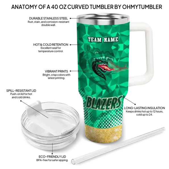 customized uab blazers geometric prism green curved tumbler new arrival.webp