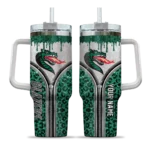 customized uab blazers leopard zipper green curved tumbler best selling.webp