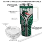 customized uab blazers leopard zipper green curved tumbler best selling.webp