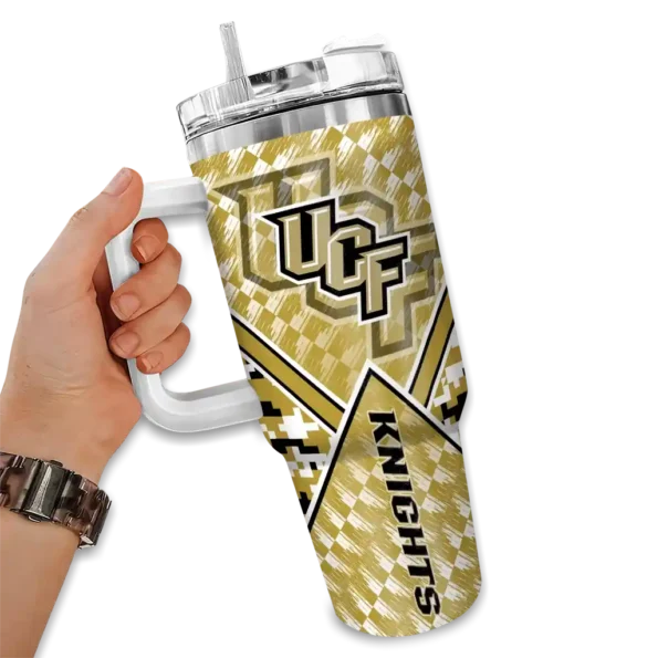 customized ucf knights chevron angle gold curved tumbler fashion forward.webp