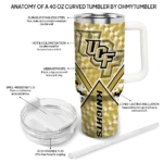 customized ucf knights chevron angle gold curved tumbler best selling.webp
