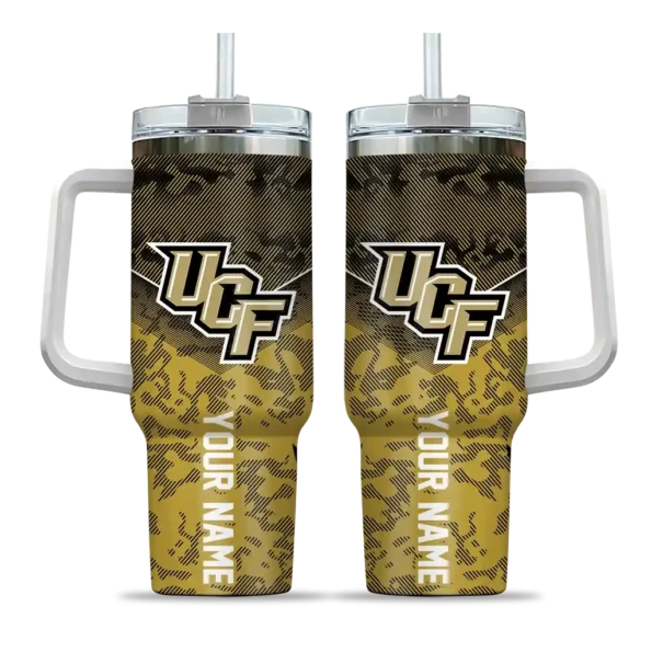 customized ucf knights chevron stripe gold curved tumbler best selling.webp