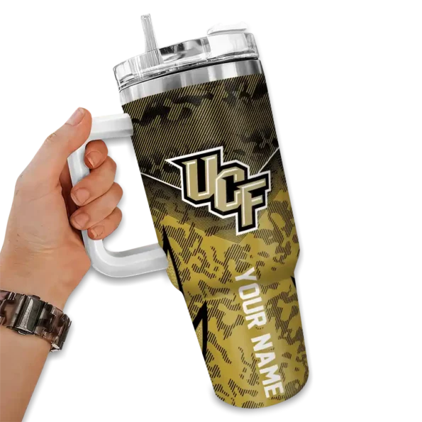customized ucf knights chevron stripe gold curved tumbler fashion forward.webp