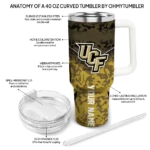 customized ucf knights chevron stripe gold curved tumbler best selling.webp