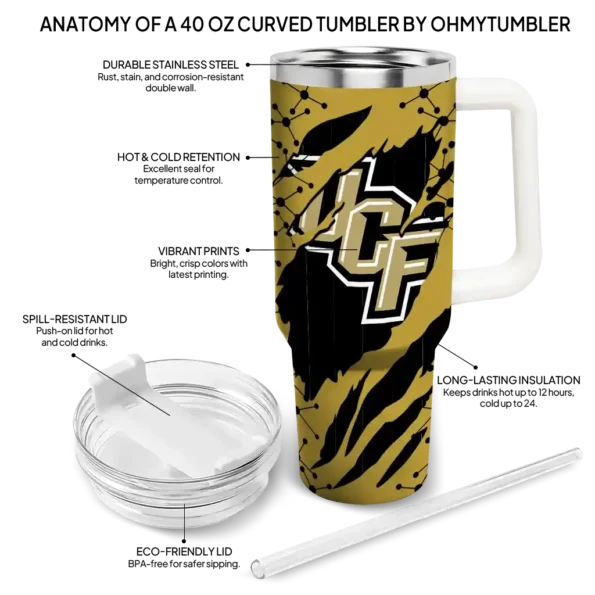 customized ucf knights claw cut gold black curved tumbler new arrival.webp