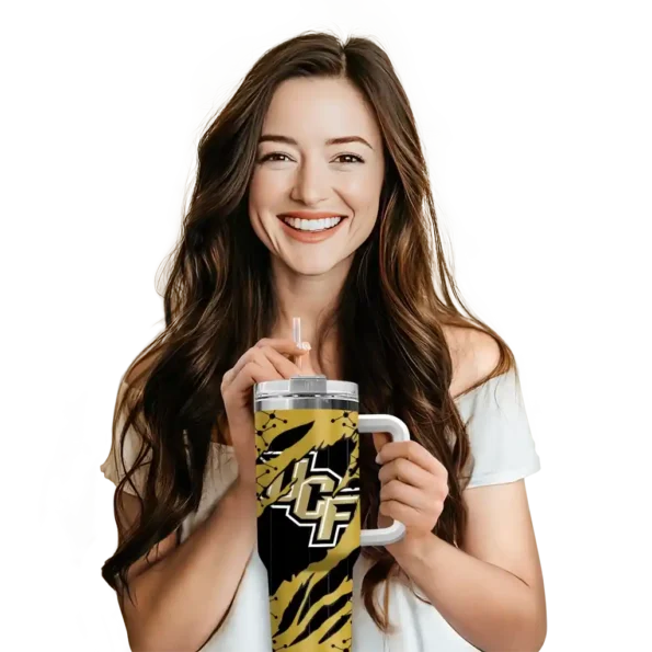 customized ucf knights claw cut gold black curved tumbler premium grade.webp