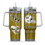 customized ucf knights heart helmet motif gold curved tumbler best selling.webp